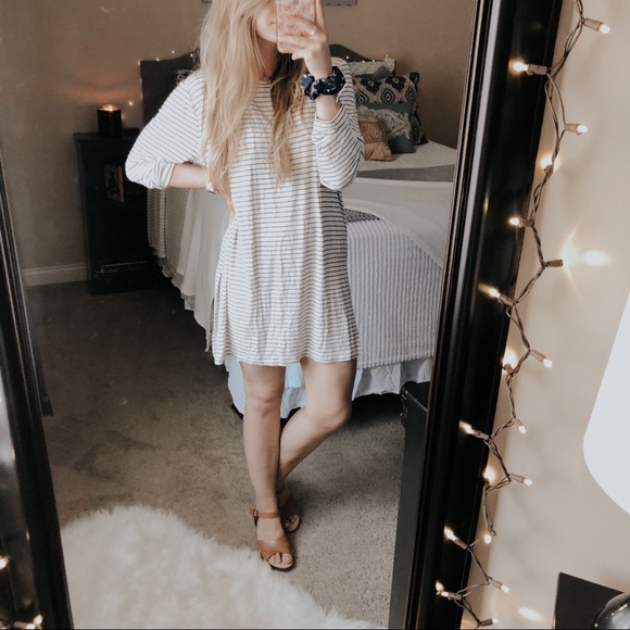 Old Navy Tops - Old Navy Luxe Striped Side Slit Tunic Dress